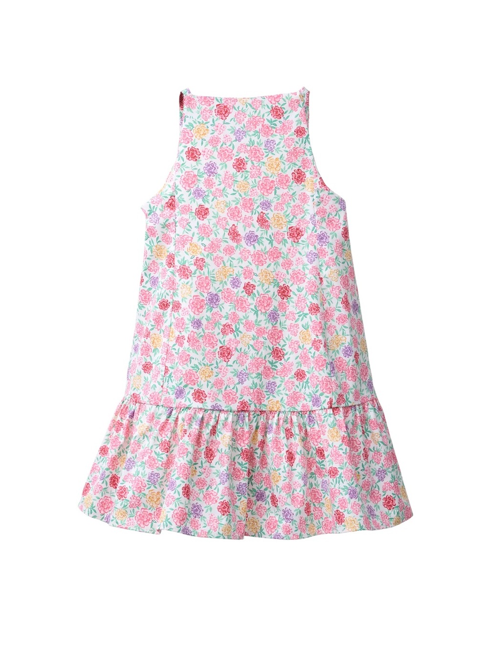 NWT ZARA Girls Floral Ruffle Hem Sun Dress - Pink Multi